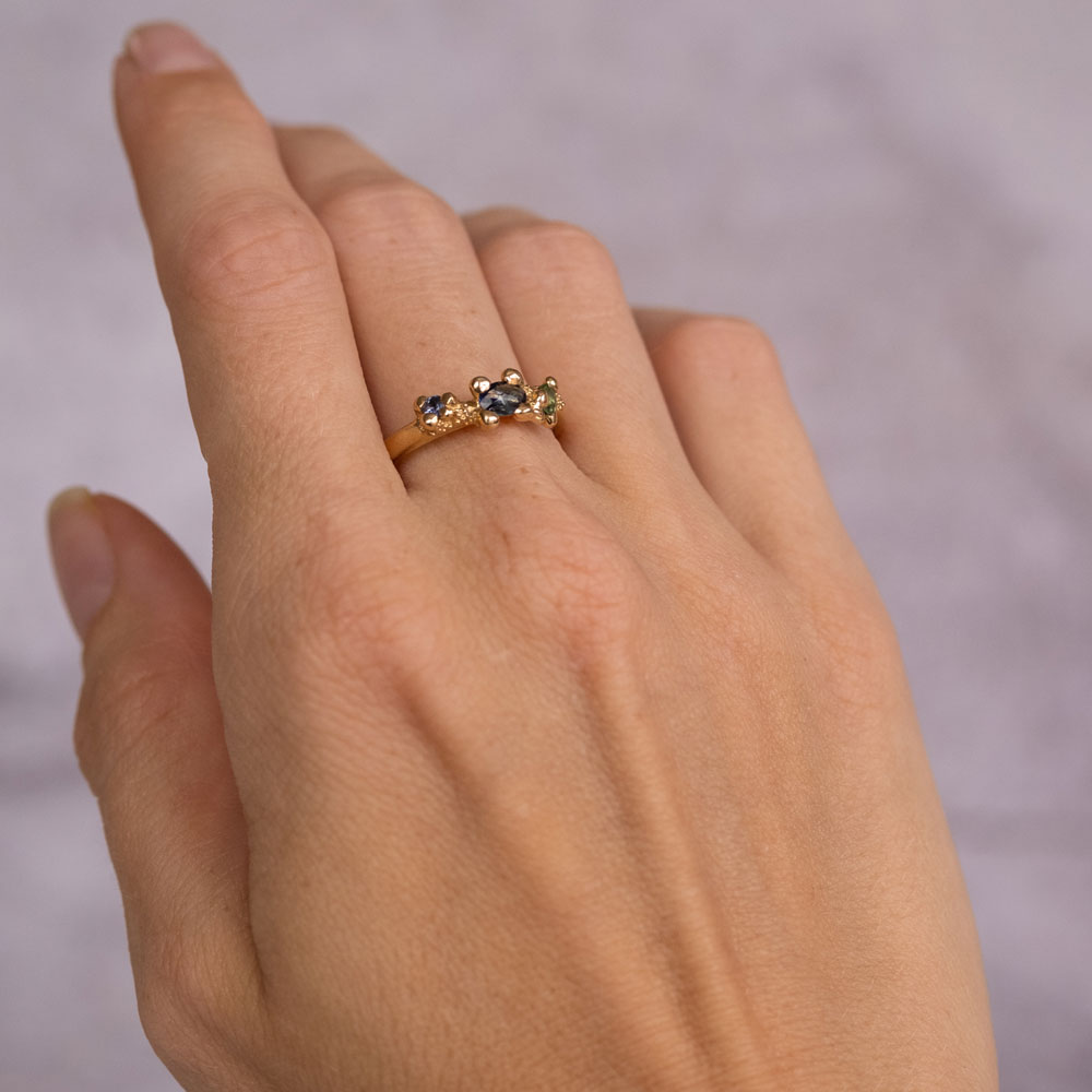 Twinkle Ring Blue 14kt Gold